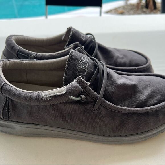 Hey Dude Gray Loafers Slip-Ons Casual Wally Washed - Picture 6 of 8